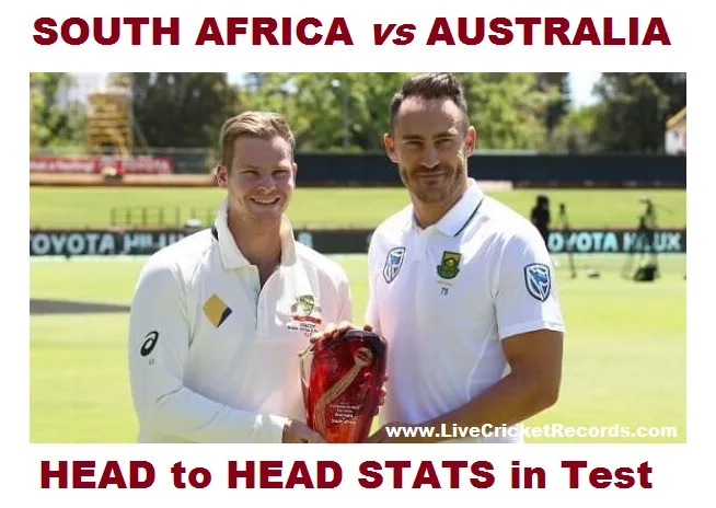 South Africa vs Australia Head to Head Stats in Test Cricket